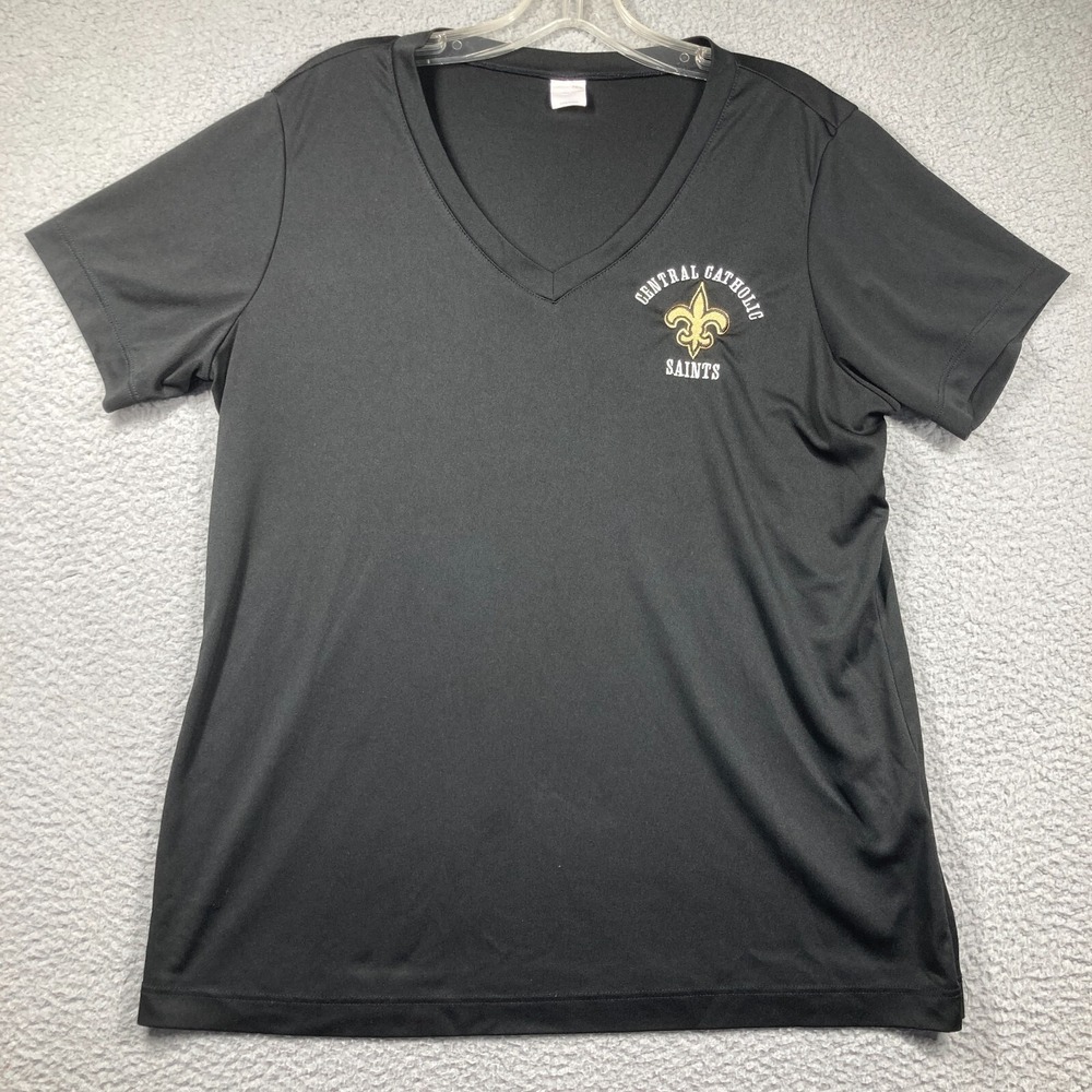 Tuscarawas‎ Central Catholic Saints High School T Shirt Women's XL Black V Neck